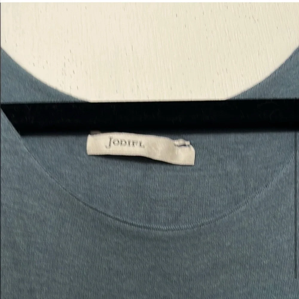 Casual Soft Blue Maxi Dress with Side Slit Size Large Dress or Cover Up - Picture 3 of 4